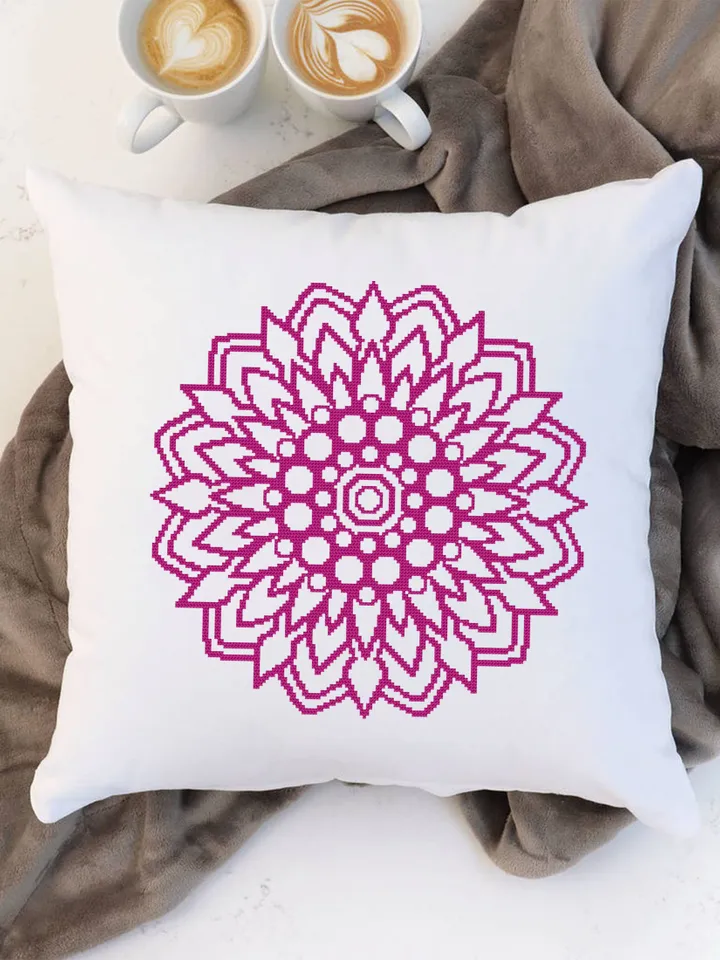 Mandala cross stitch pattern download PDF Mandala pattern digital Monochrome cross stitch chart Quick cross stitch sampler Home decor #M74