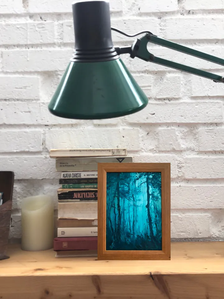 Forest Oil Original Small Painting Foggy Forest Painting Abstract Landscape Painting