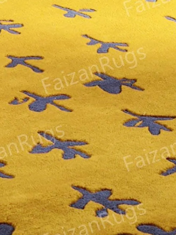 Buy 8x10 Stunning Yellow Quality Rug | Hand Tufted Modern Rug | Handmade NZ Wool Rug | Large Area Rugs for Bedroom | Living Room | Dining