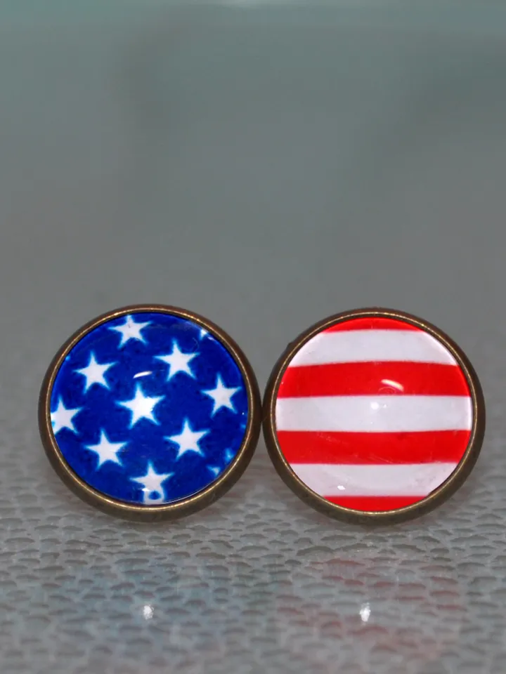 American Flag earrings, Stars and Stripes earrings, USA earrings, USA Flag earrings, american earrings studs, patriotic accessories