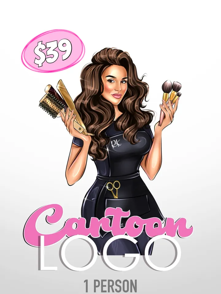 Custom Cartoon Logo 2 person