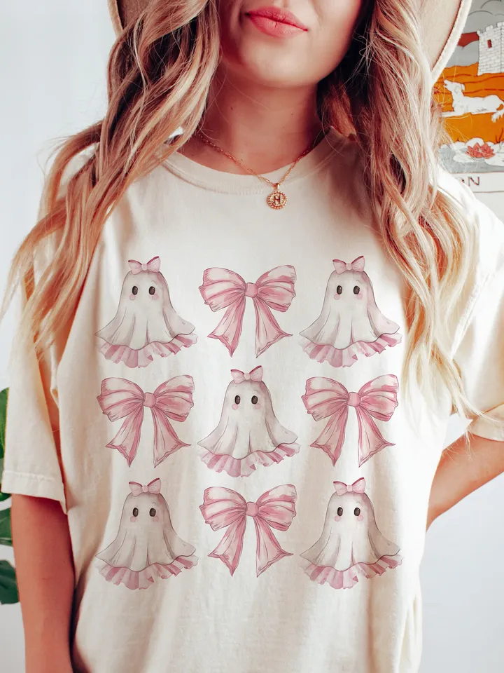 Halloween Cute Ghost png, Coquette Bow Halloween png, Halloween png, ghost png, Spooky Season png, Coquette png, Sublimation png designs