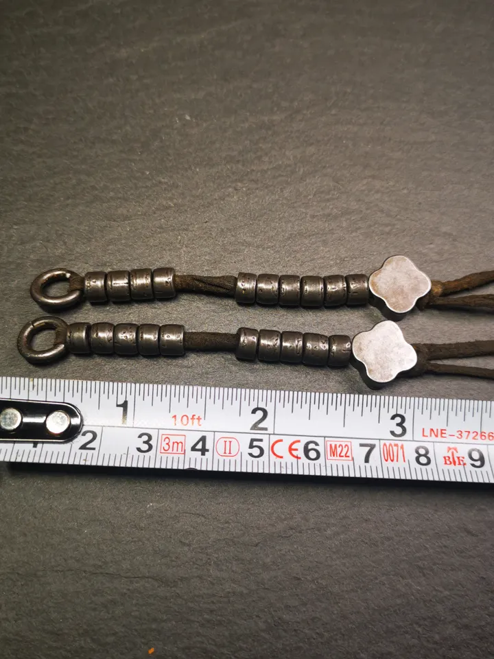 Gandhanra Handmade 6mm Tibetan Buddhist Prayer Bead Counters for 8-15mm Mala,with Flower Pendant, Made of Cold Iron