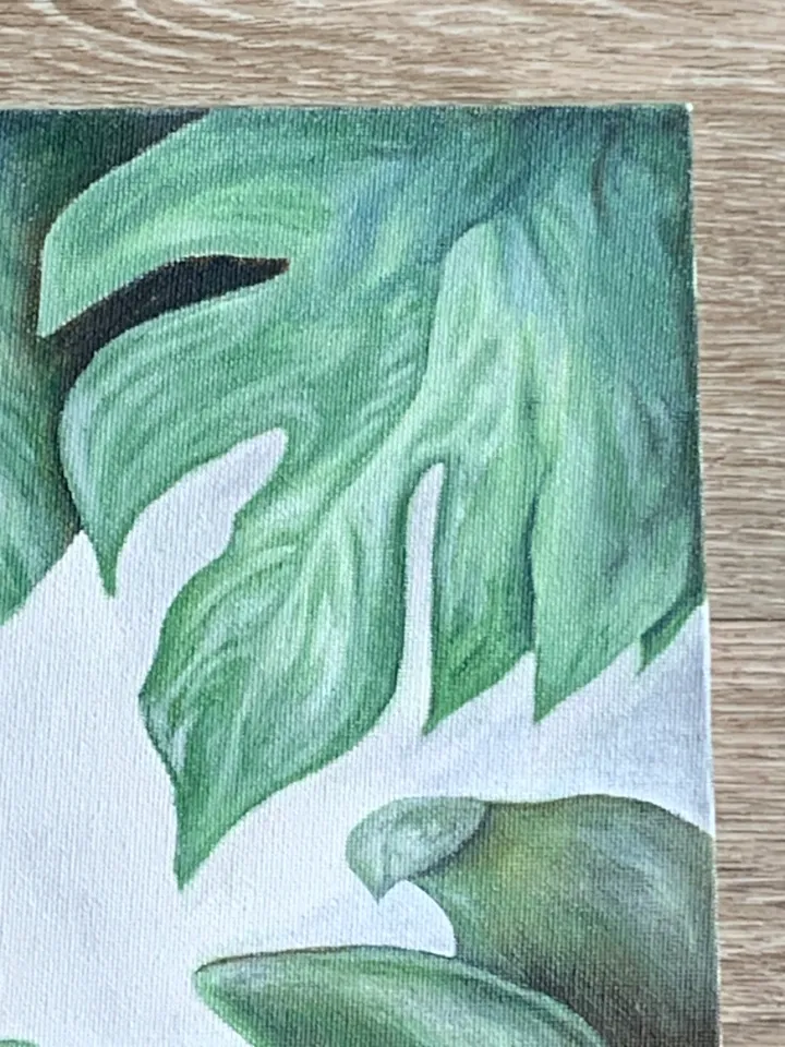 Interior design painting "Abstract green leaves"