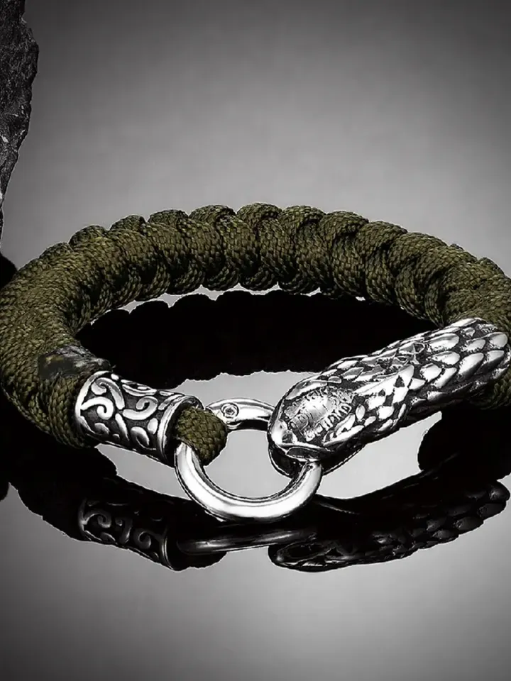 Paracord and stainless steel bracelet Viking Snake
