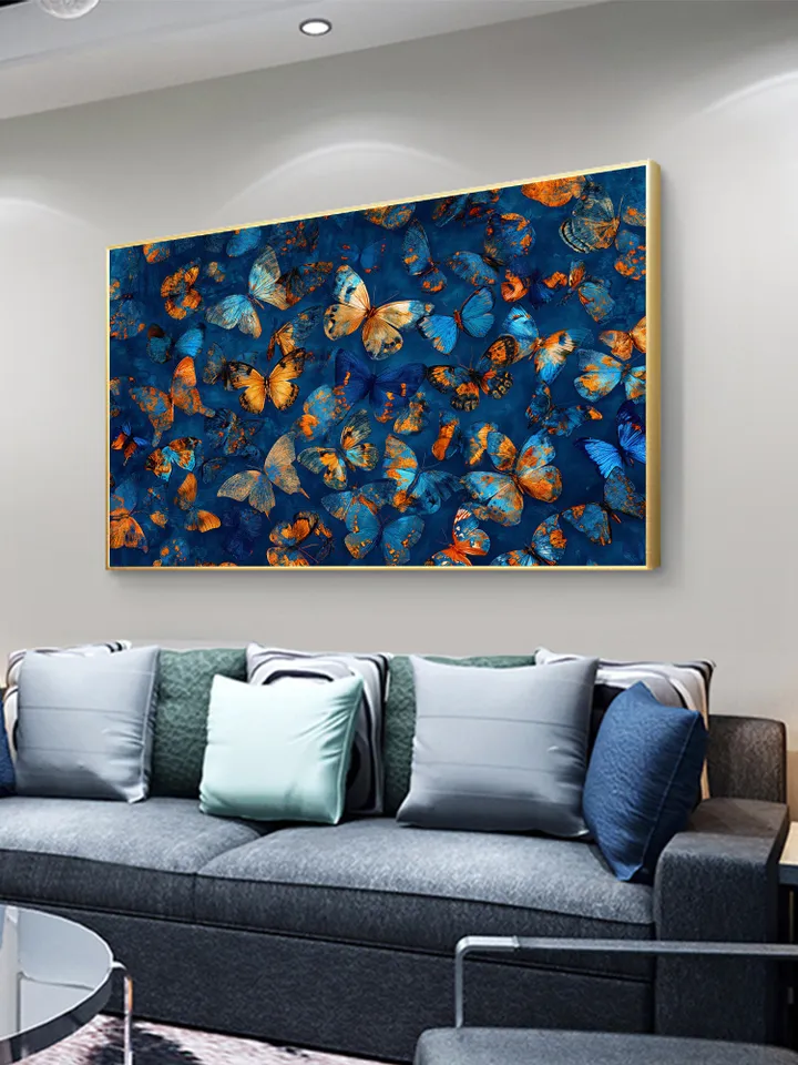 Original Colorful Butterfly Oil Painting On Canvas, Large Wall Art, Abstract Animals Painting, Office Wall Art, Custom Painting, Home Decor
