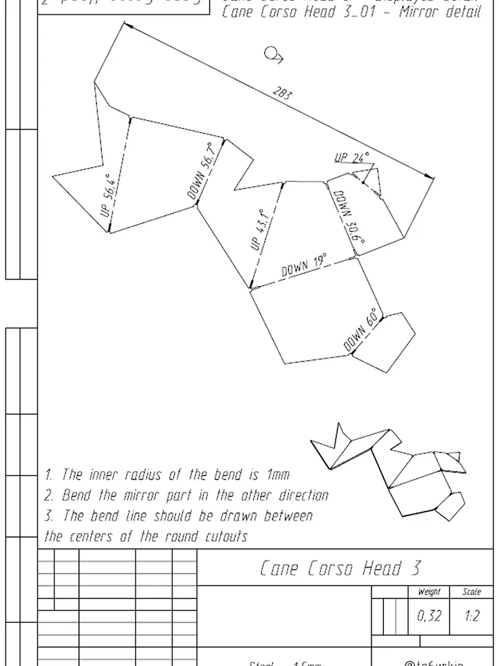 Welding Project Plans Drawings Cane Corso (DXF, PDF)