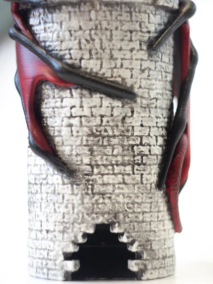 Dice Tower, Red Dragon Dice Tower, Dice Tray, Dice Roller, DND Board Game Accessories