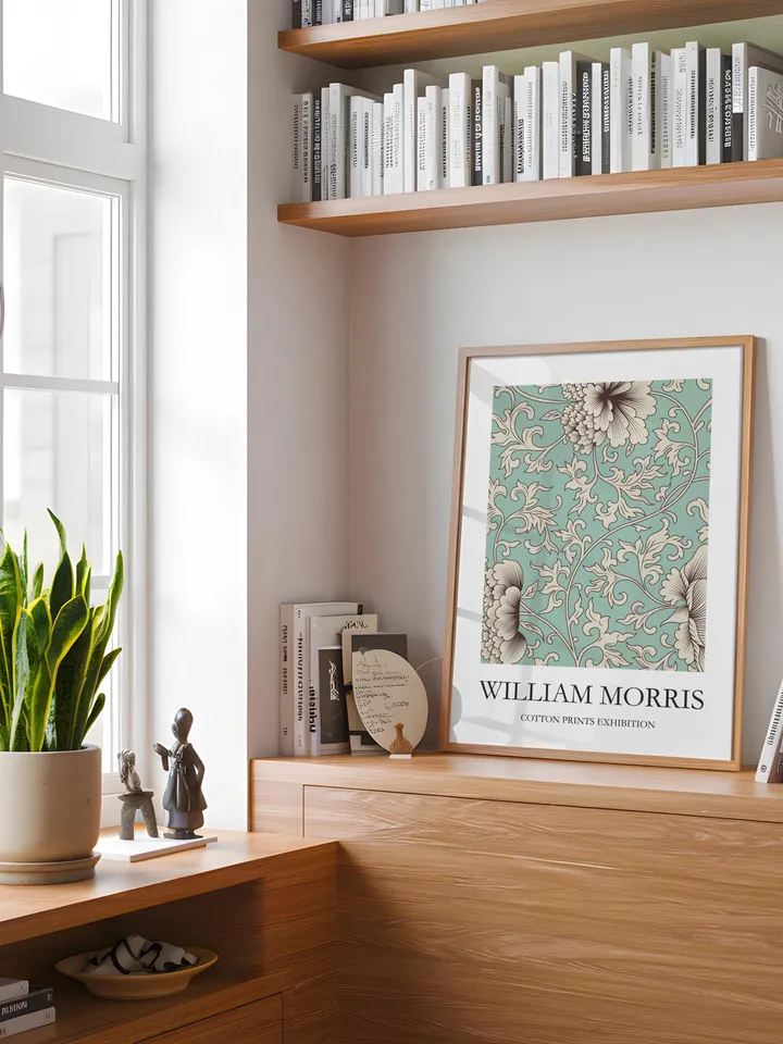 William Morris Style Wall Art Print Vintage Textile Poster Museum Inspired Design Home Decor Interior Pattern Digital Download Gift