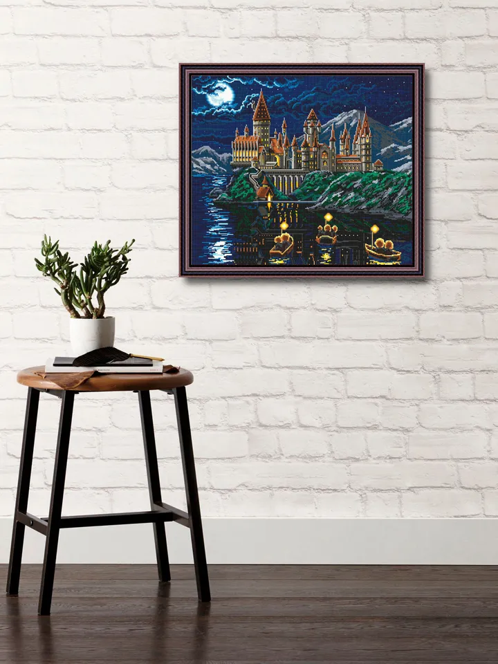 Wizard school cross stitch pattern digital PDF Magic kingdom cross stitch Magic castle xstitch chart Fantasy castle instant download PDF #C5