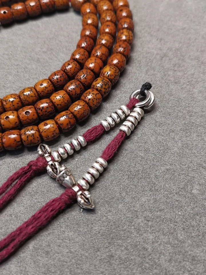 Gandhanra Handmade Tibetan Sterling Silver Mala Counters,Prayer Bead Accessories,with Dorje Vajra Pendant