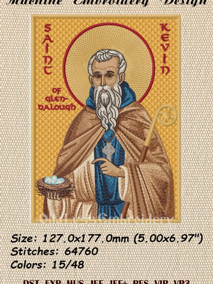 Saint Kevin embroidery design