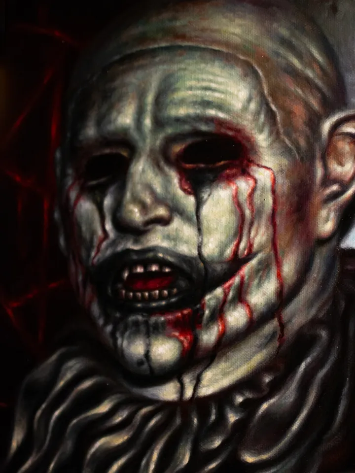 Original oil painting Hell House Clown