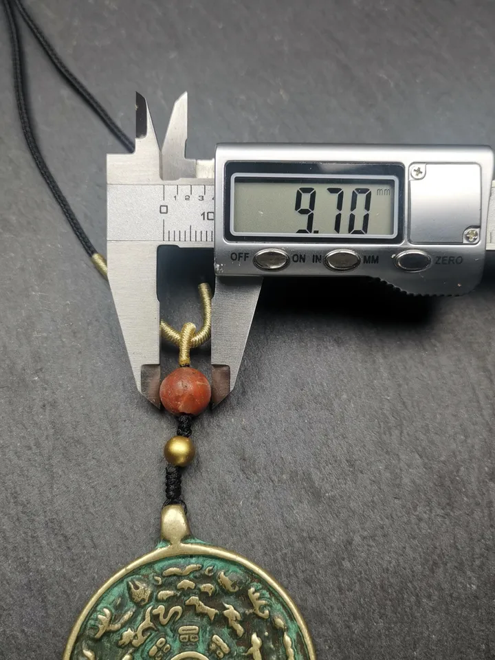 Gandhanra Vintage Tibetan Buddhist Calendar Amulet Sipaho Badge - Lima Brass Melong Mirror Protective Charm Feng Shui Pendant,43mm