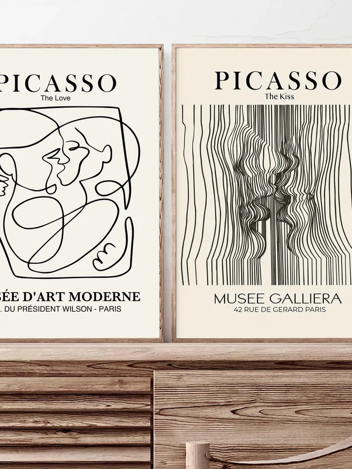 1000+ Picasso Exhibition Wall Art Bundle, Neutral Beige Abstract Vintage Minimalist Gift Idea, Famous Artist Print, Gallery Wall Home Decor