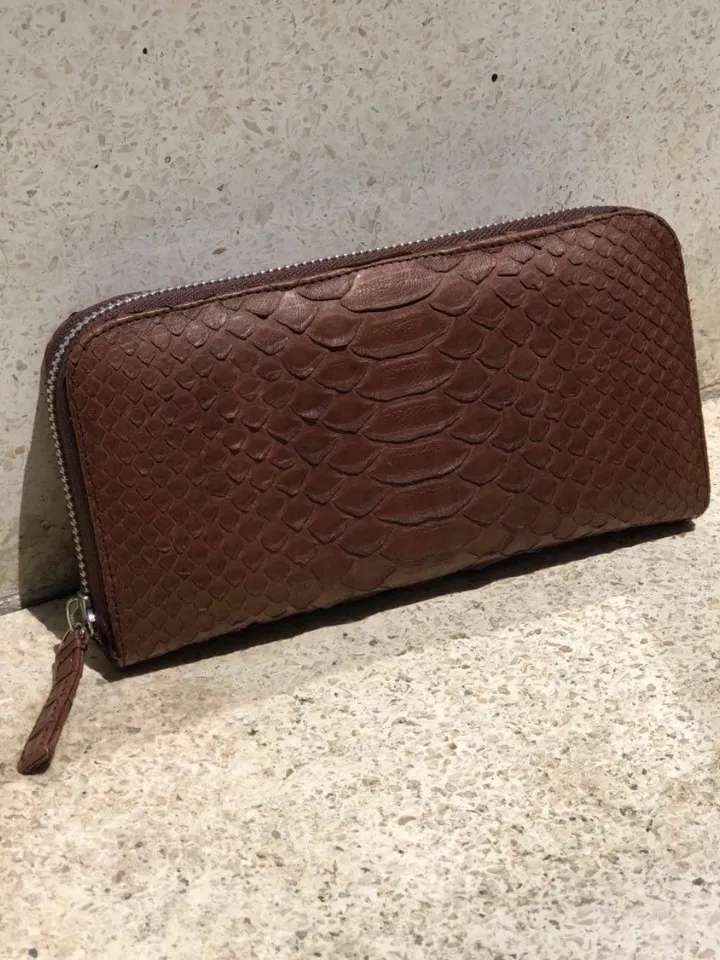 Genuine Python Skin Brown Wallet | Unisex Wallet | Exotic Leather Wallet | Handmade Python Wallet | Unisex Wallet | Leather Portmone