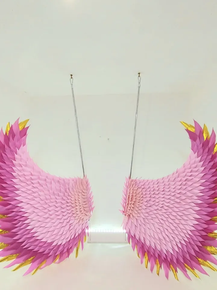 Barbie Swing Wings Set Pink Angel Wings Hanging Props Wedding Backdrop Party Decoration Pink background outdoor wedding