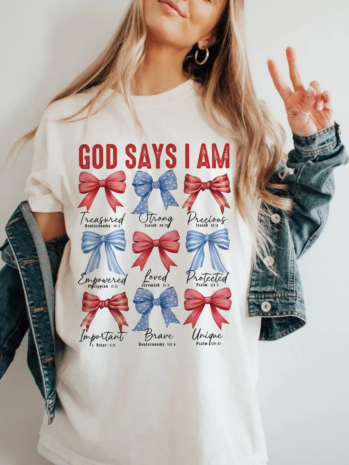 Coquette God Says I Am 4th of July png, 4th of july png, Christian 4th of july png, America png, Blessed png, Independence Day, Png file