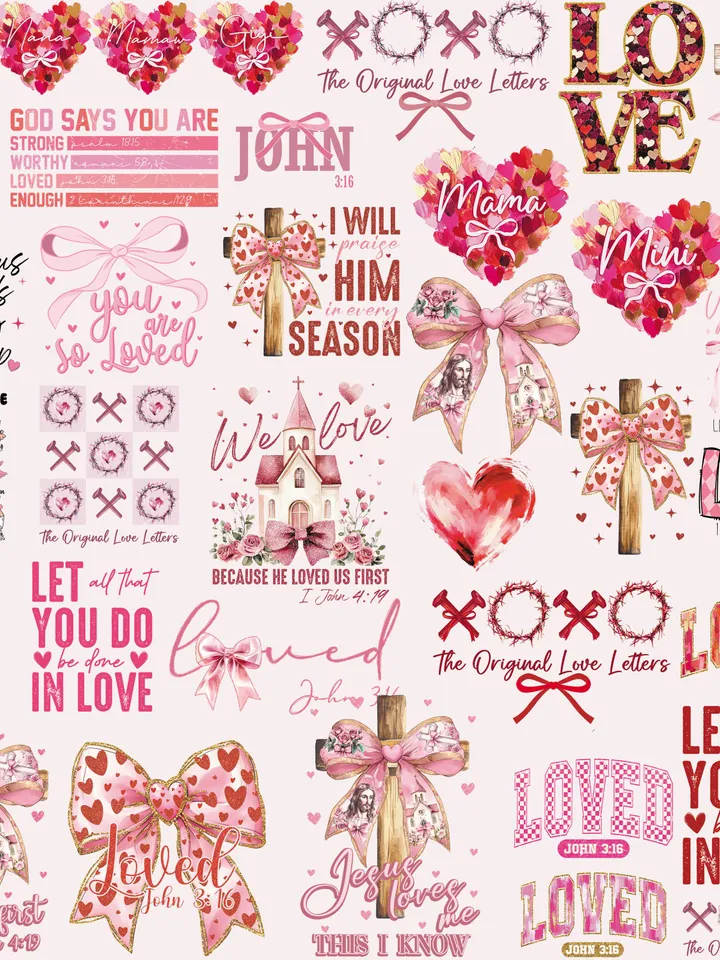 38 Bestseller Christian valentine png bundle,Jesus valentine bundle png, retro Jesus valentine bible verse Valentine Coquette Bow Jesus