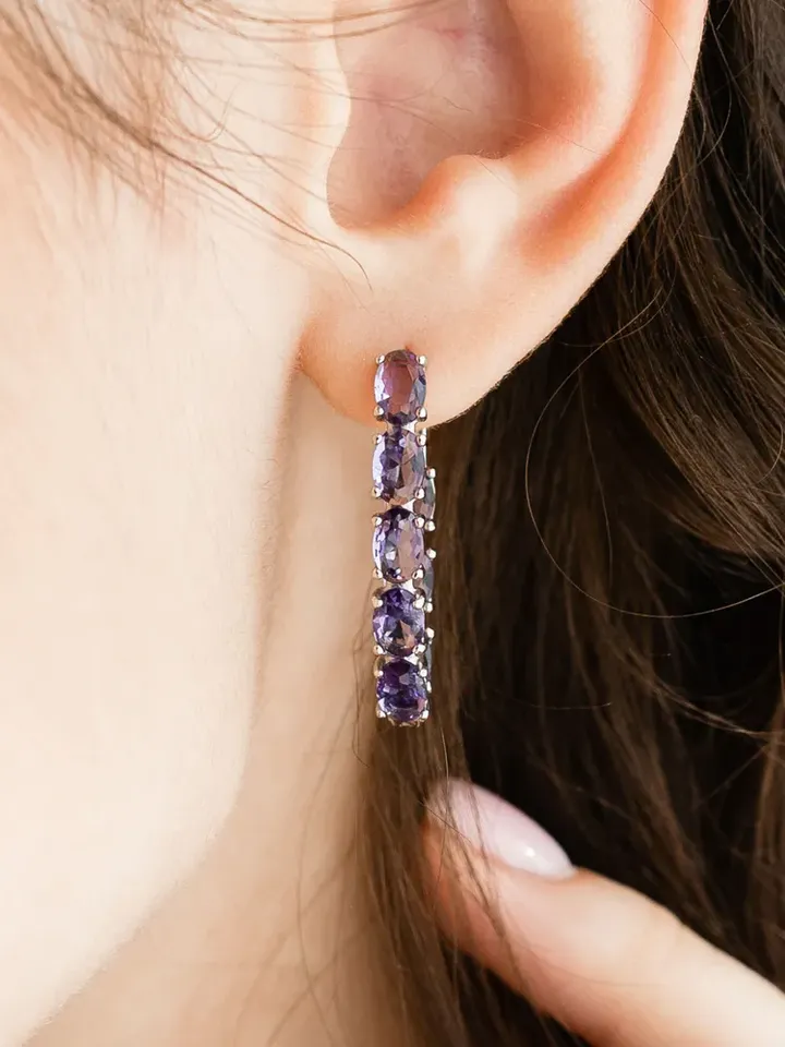 Earrings silver 925 with amethyst