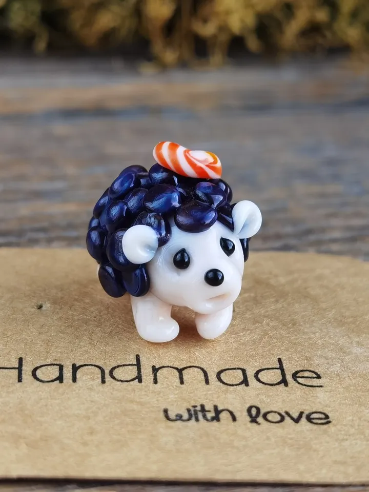 MINIATURE ANIMALS Hedgehog figurine Hedgehog miniature Baby Hedgehog Glass Hedgehog decor Hedgehog gift Tiny Hedgehog Fairy garden animal
