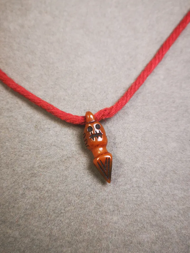 Gandhanra Tibetan Bone Carved Phurba Amulet, Ritual Implement Pendant