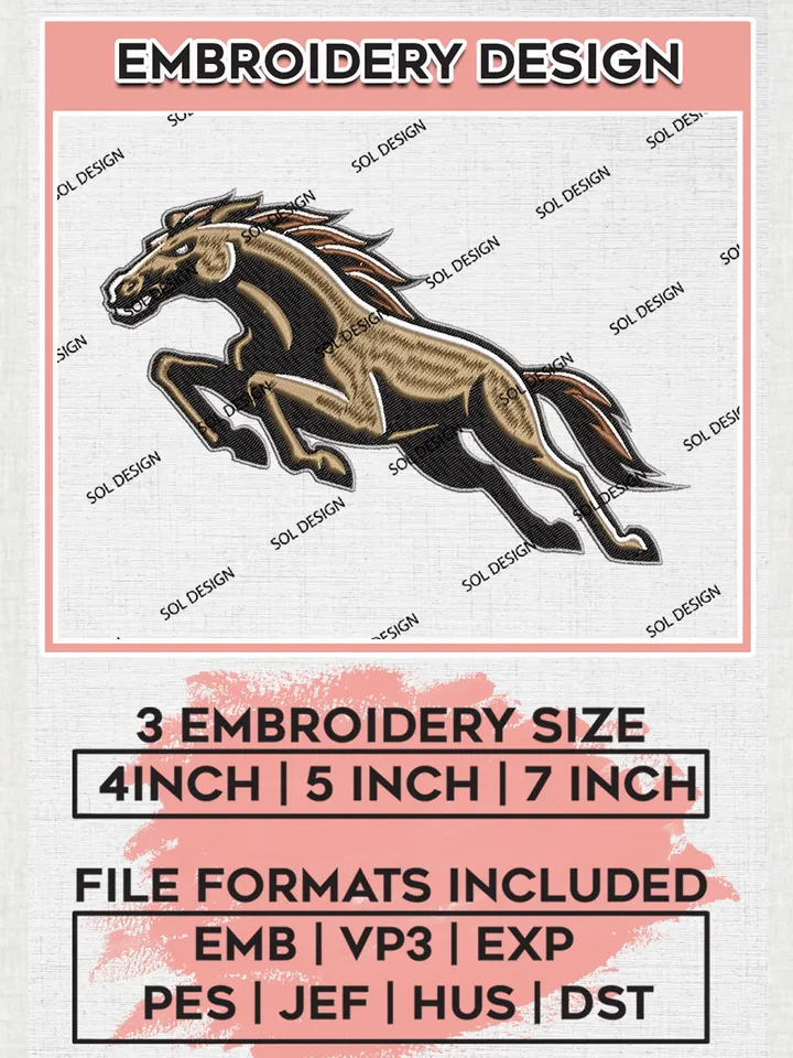 Western Michigan Broncos NCAA Team Mascot Logo embroidery designs, NCAA Western Michigan Broncos Logo Machine embroidery designs, NCAA Team Logo embroidery designs, NCAA Game Day Machine embroidery designs, Digital Download