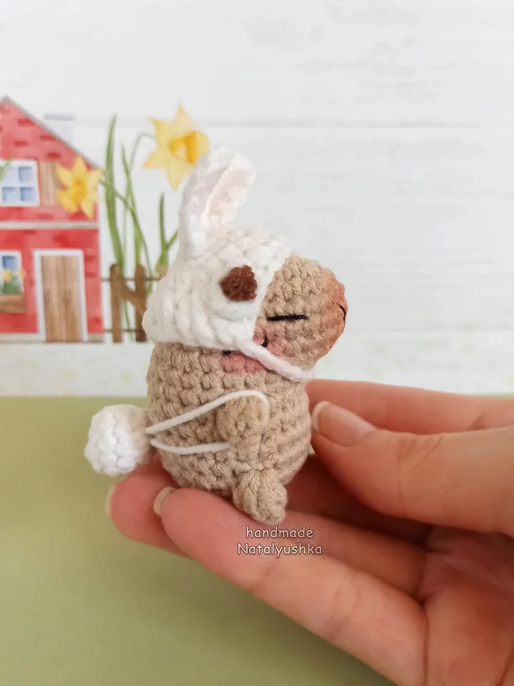 Capybara toy in costume, Capybara Carrot, Capybara Bunny, Crocheted small Capybara, Kawaii.
