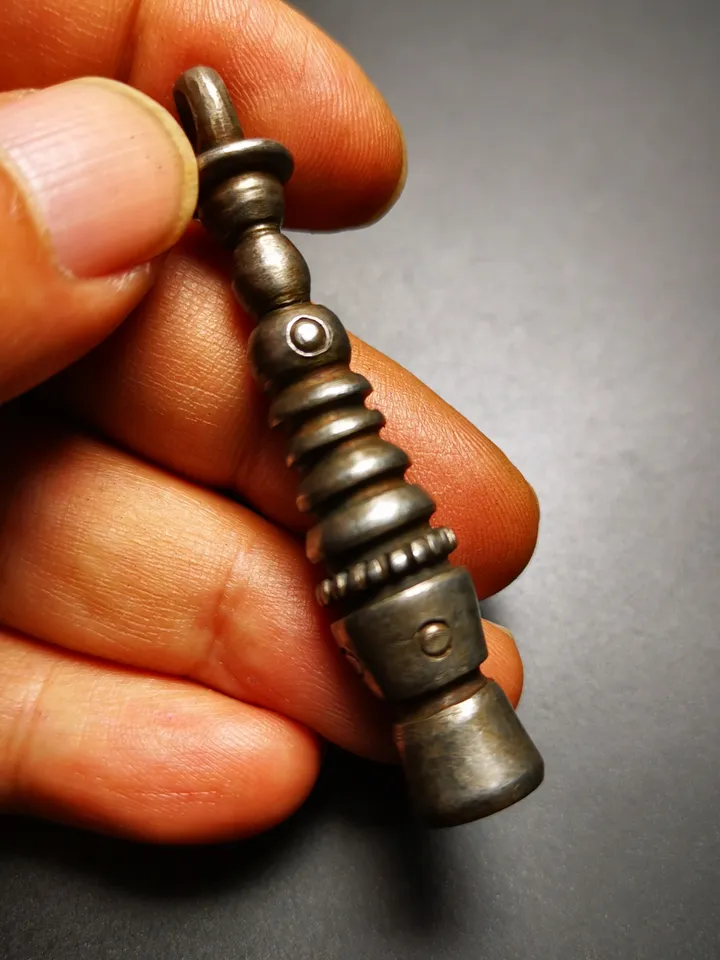 Gandhanra Handmade Tibetan Buddhist Ritual,Stupa,Pagoda,Buddhist Tower Amulet Pendant,Made of Cold Iron