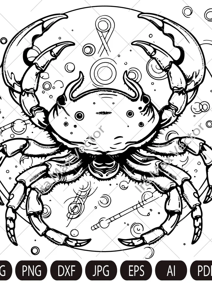 Crab Svg, Cancer svg,horoscope,King Crab SVG, Sea Animal, Crab , Crab Clipart, Crab Legs SVG, Cut File, Crab SIlhouette, Crab detailed