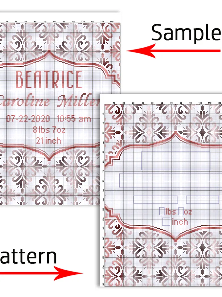 Anniversary cross stitch. Birthday cross stitch pattern. Border Cross Stitch. Modern cross stitch.