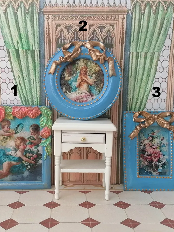 Paintings for a dollhouse. 1:12. Handmade. Paintings in miniature. Vintage paintings.