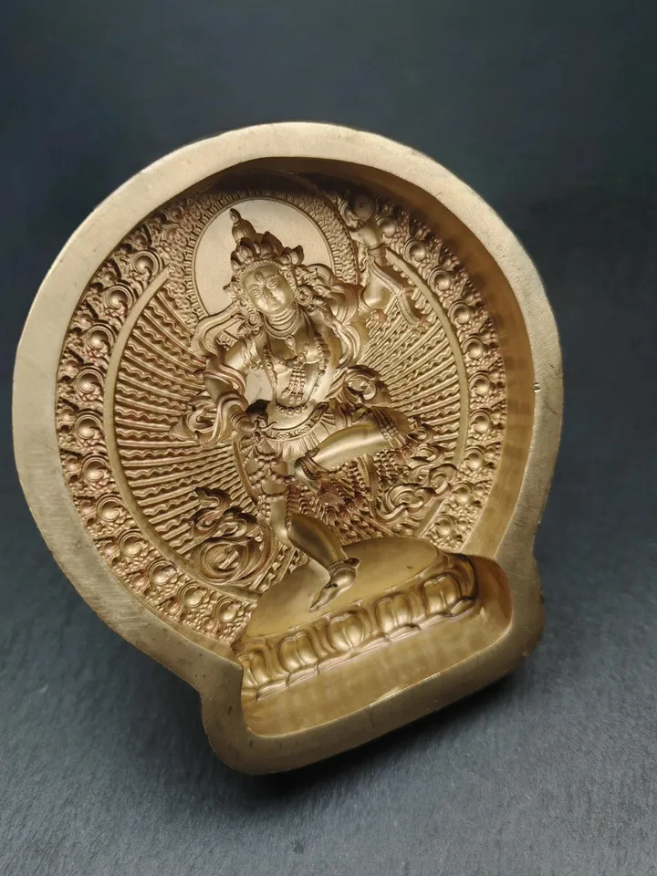 Machig Labdron / Machik Labdron Tsa Tsa Mold,Gandhanra Handmade Tibetan Buddha Statue Mould,12 × 12cm