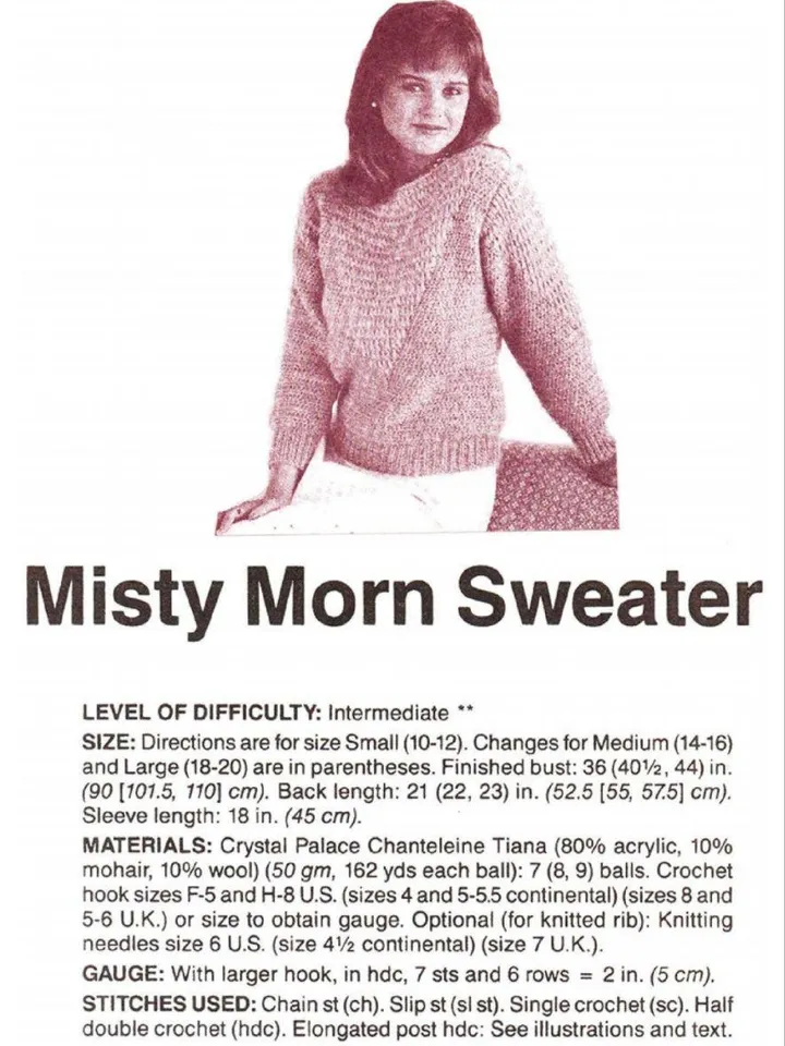 Sweater knitting pattern women mohair pullover sweater easy simple Pattern pdf instant download