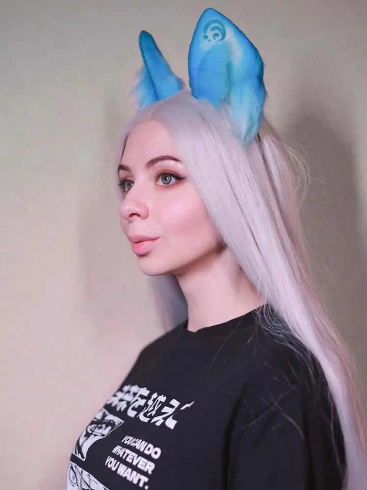 Hydro Genshin Impact faux fur cat ears on headband