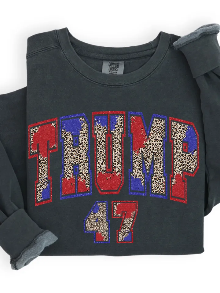 Glitter leopard Trump 47 PNG, Faux Glitter Trump 47 Republican Proud Conservative Png, Digital Download For Patriotic America png Trump 2024
