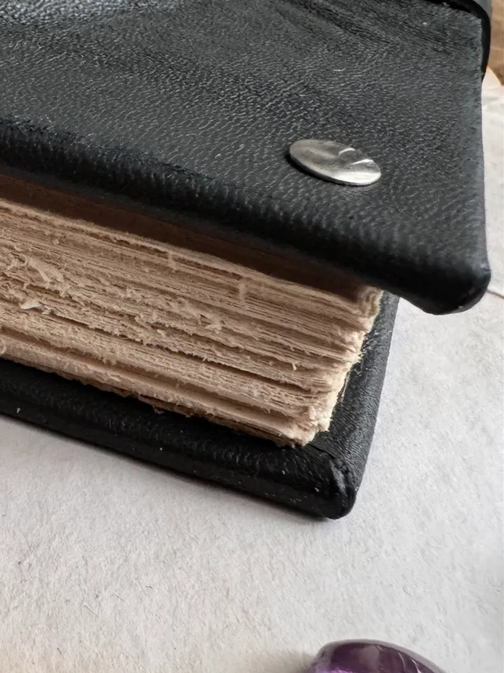 Leather Grimoire, Book of Shadows, Leather Skull Notebook