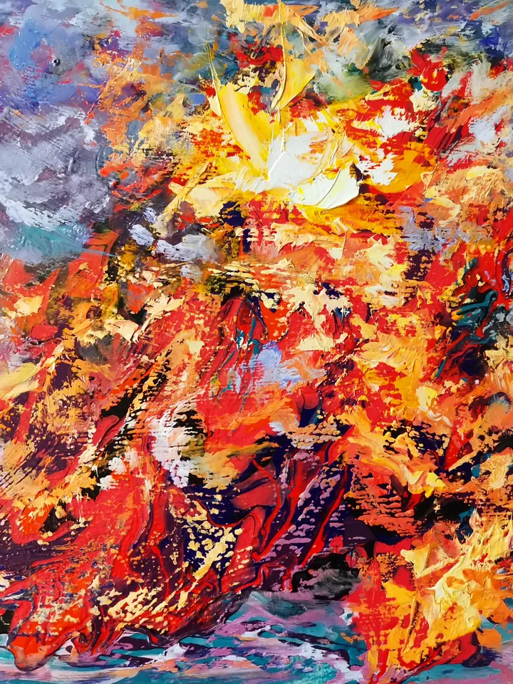 Volcano Hawaii Art Original Oil Painting Landscape Lava Mountain Artist Svinar Oksana