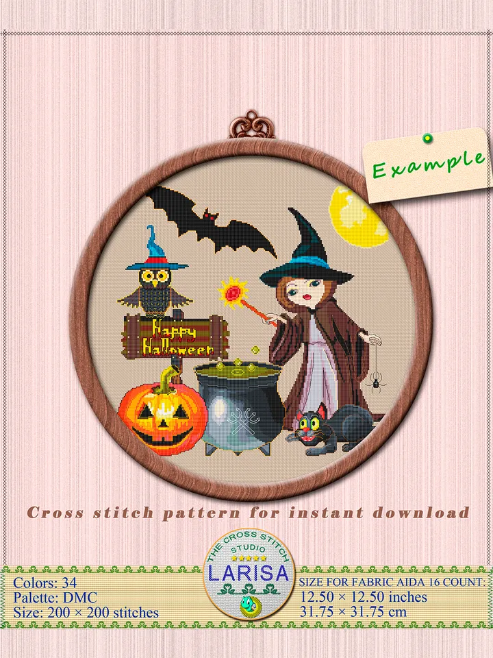 Happy Halloween Cross Stitch Pattern | Halloween Collage