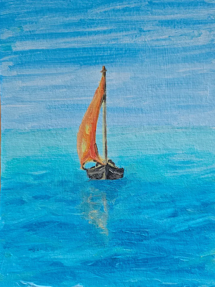Original oil painting | 12×18 cm | Yaht