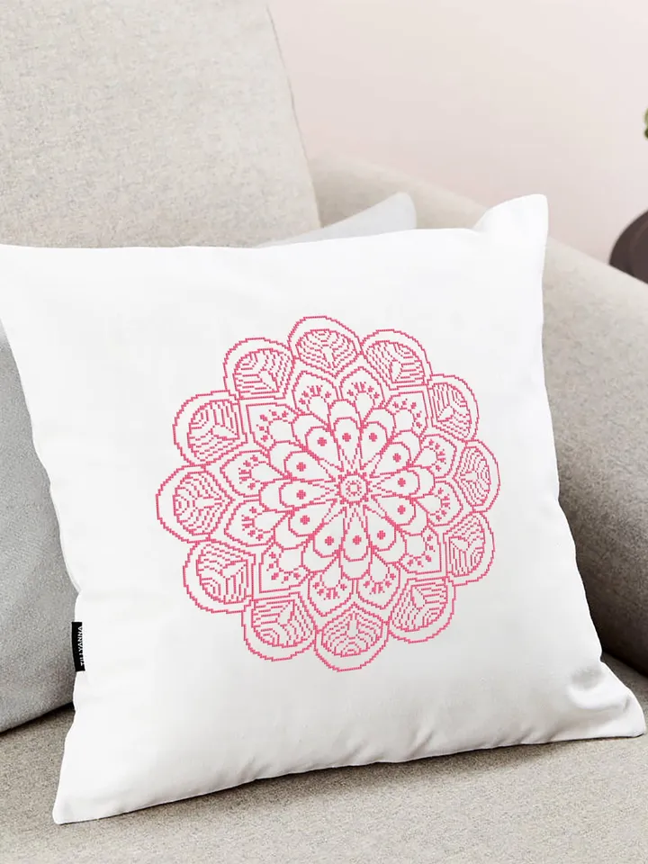 Mandala cross stitch pattern download PDF, Modern floral ornament cross stitch chart, Easy mandala hand embroidery PDF, DIY Home decor #M32