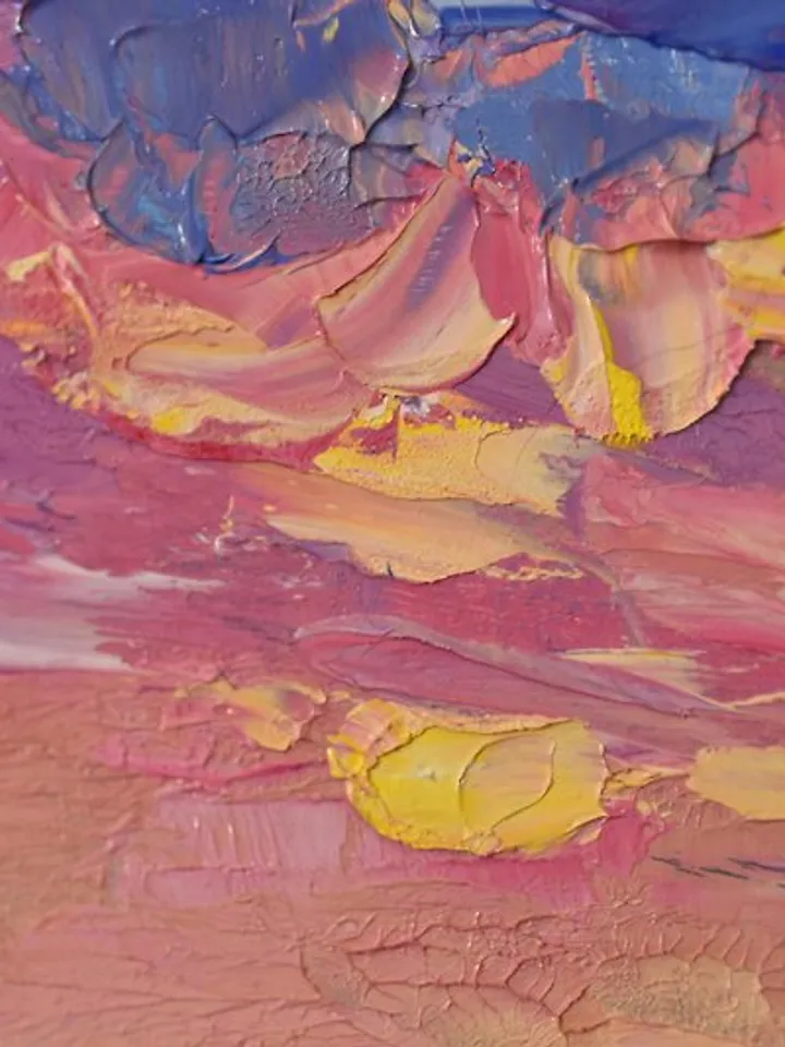 Landscape Original Painting Impressionism Art Trees Sky Sunset Artwork