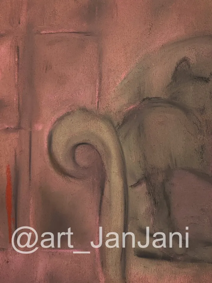 Art Deco cat digital file for art print from my original painting