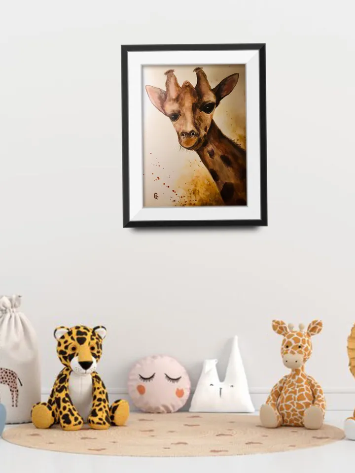 Giraffe original watercolour painting on watercolour paper,kid s room decoration,animals wall art,gift.