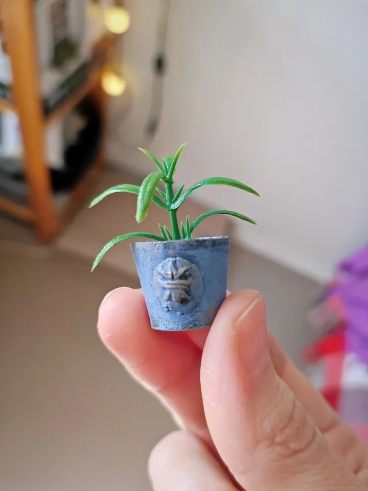 Miniature Dollhouse Indoor Plants Set with Shelf 1/6 Scale