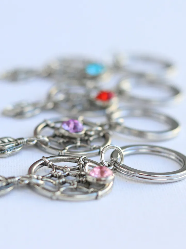 Dreamcatcher keychain spiritual keyring protection gift small metal dream catcher boho key charm