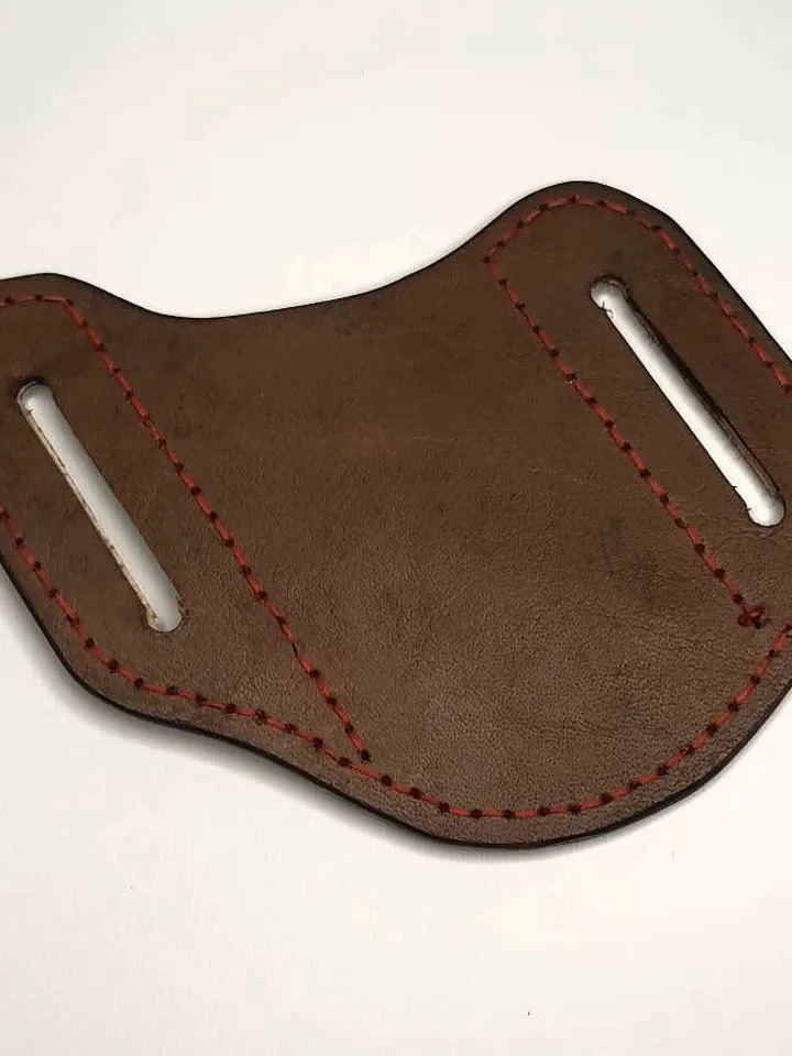 Pancake sheath, Buck 110, leather case, hand tooled, leather painted, Leather Pancake style sheath, folding knife, unique sheath
