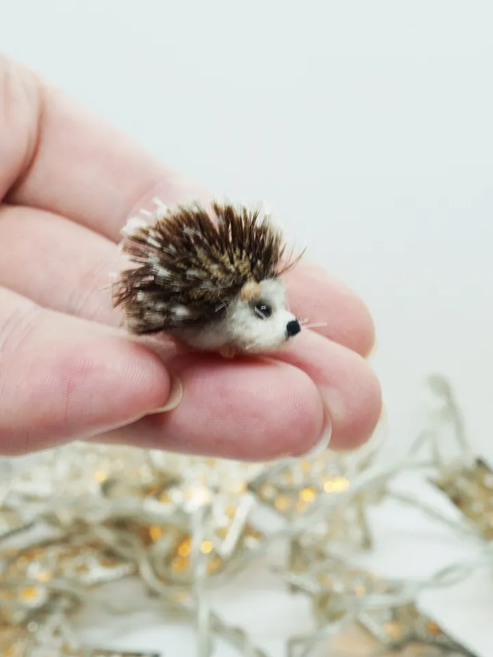Fluffy the hedgehog, miniature needle felted animal, baby hedgehog, made to order