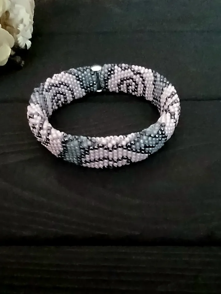 Glass Seed Bead Crochet Bracelet , Beaded Bracelet