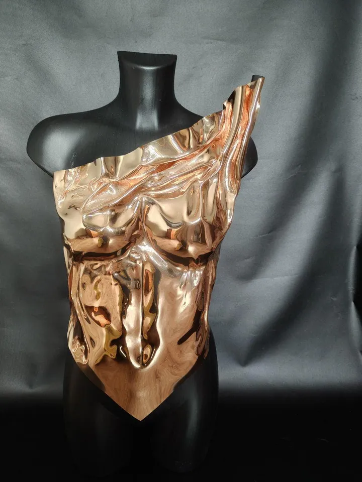 Golden corset, mirror corset, mirror armor, corset, cuirassa, women's armor, festival clothing, burning men